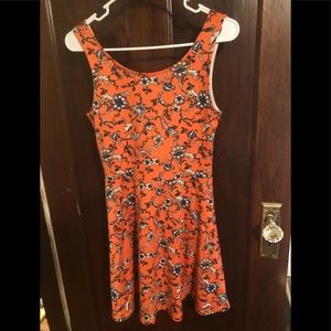 Orange Floral Jersey Dress